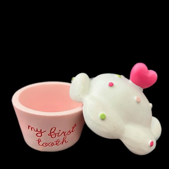 My First Tooth Keepsake Cupcake Box Adorable Tooth Fairy Holder Gift Baby Decor - Picture 6 of 6